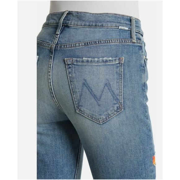 MOTHER The Mid Rise Dazzler Crop Jeans Exposed Secret Sister Size 28 - Picture 5 of 14